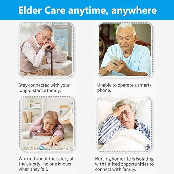 Elder Care anytime, anywhere

- Stay connected with your long-distance family.
- Unable to operate a smartphone.
- Worried about the safety of the elderly, no one knows when they fall.
- Nursing home life is isolating, with limited opportunities to connect with family.