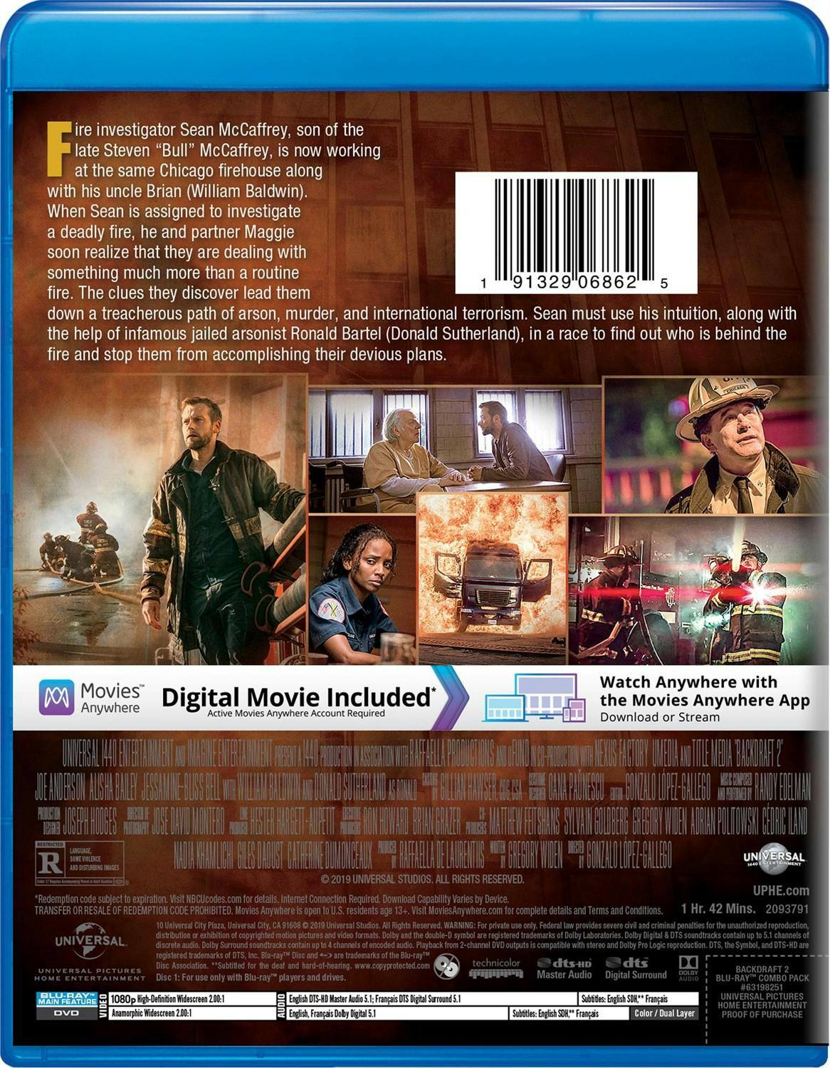 Back. Backdraft 2 (DVD + Digital) [Blu-ray].