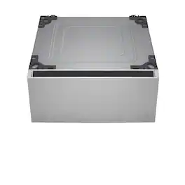 SIGNATURE 29-in Wide Laundry Pedestal with Storage Drawer for select LG Stackable Washers and Dryers - Platinum Steel