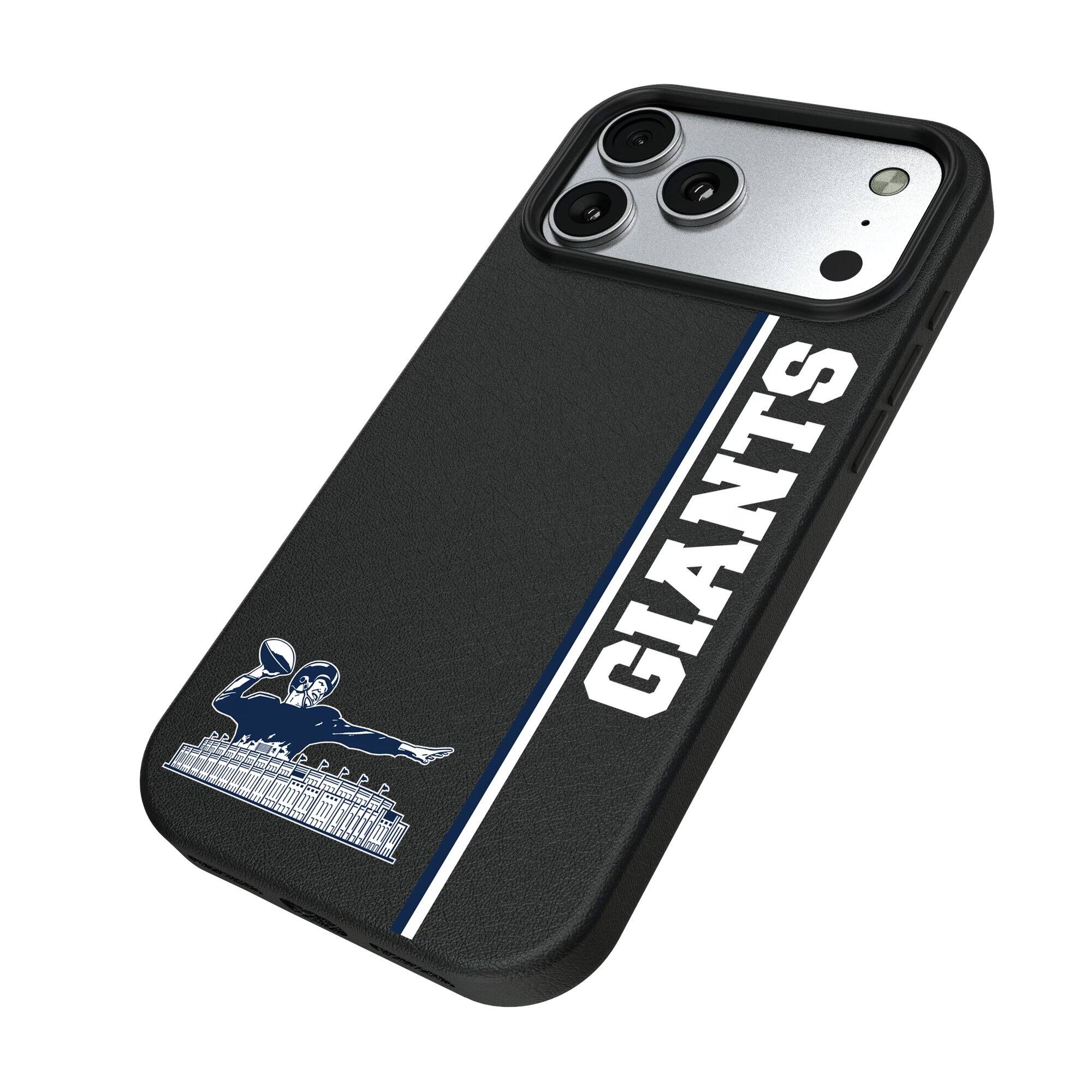 Alt View 1. Keyscaper - New York Giants Throwback Logo iPhone Magnetic Bump Case - 15 - Black.