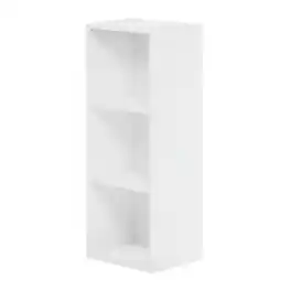 FurniFact - 3-Tier No Tool Assembly Bookcase with Open Shelves for Easy Storage - White