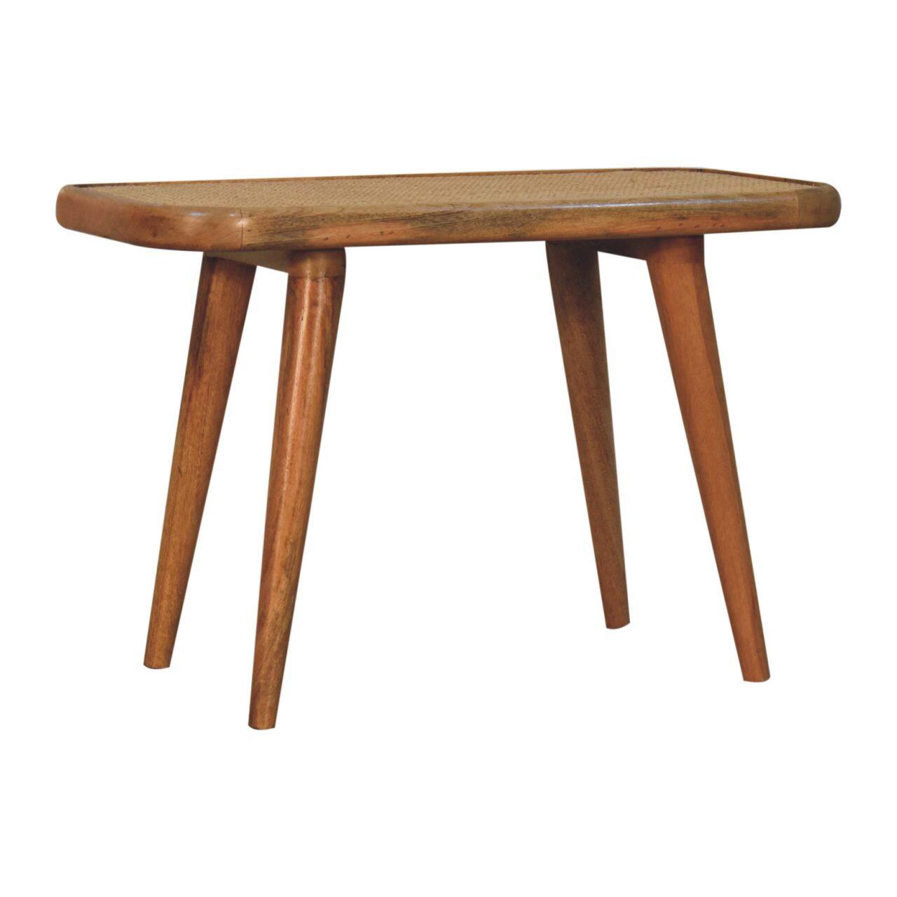 Back. Artisan Furniture - Artisan Furniture Solid Wood Larissa Rattan Bench, Brown - Brown.