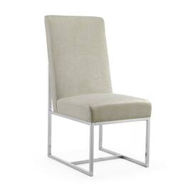 Manhattan Comfort - Element Modern Metal Velvet Dining Chair - Champagne
