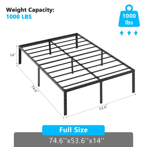 Weight Capacity: 1000 LBS  
1000 lbs  

Full Size  
74.6" x 53.6" x 14"