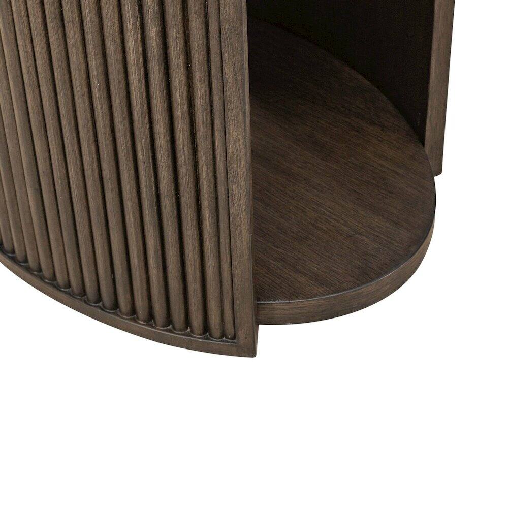 Alt View 2. Liberty Furniture Industries - City View Chairside Table for Living Room- Coffee Bean Oak Wood - Coffee Bean.