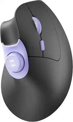 SEENDA - MOU-302 Wireless Bluetooth Ergonomic Vertical Mouse with Volume Knob Purple & Black - Wireless - Black & Purple