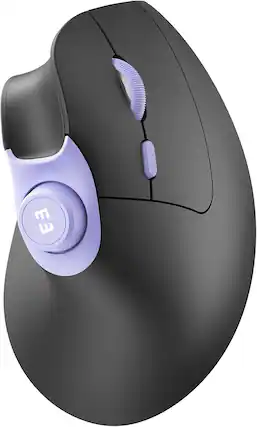 Front. SEENDA - MOU-302 Wireless Bluetooth Ergonomic Vertical Mouse with Volume Knob Purple & Black - Black & Purple.