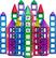 Alt View 4. Play22 - Magnetic Tiles Building Blocks 113pc Set with 13 Alphabet Cards – 3D STEM Educational Toy for Kids, BPA Free.