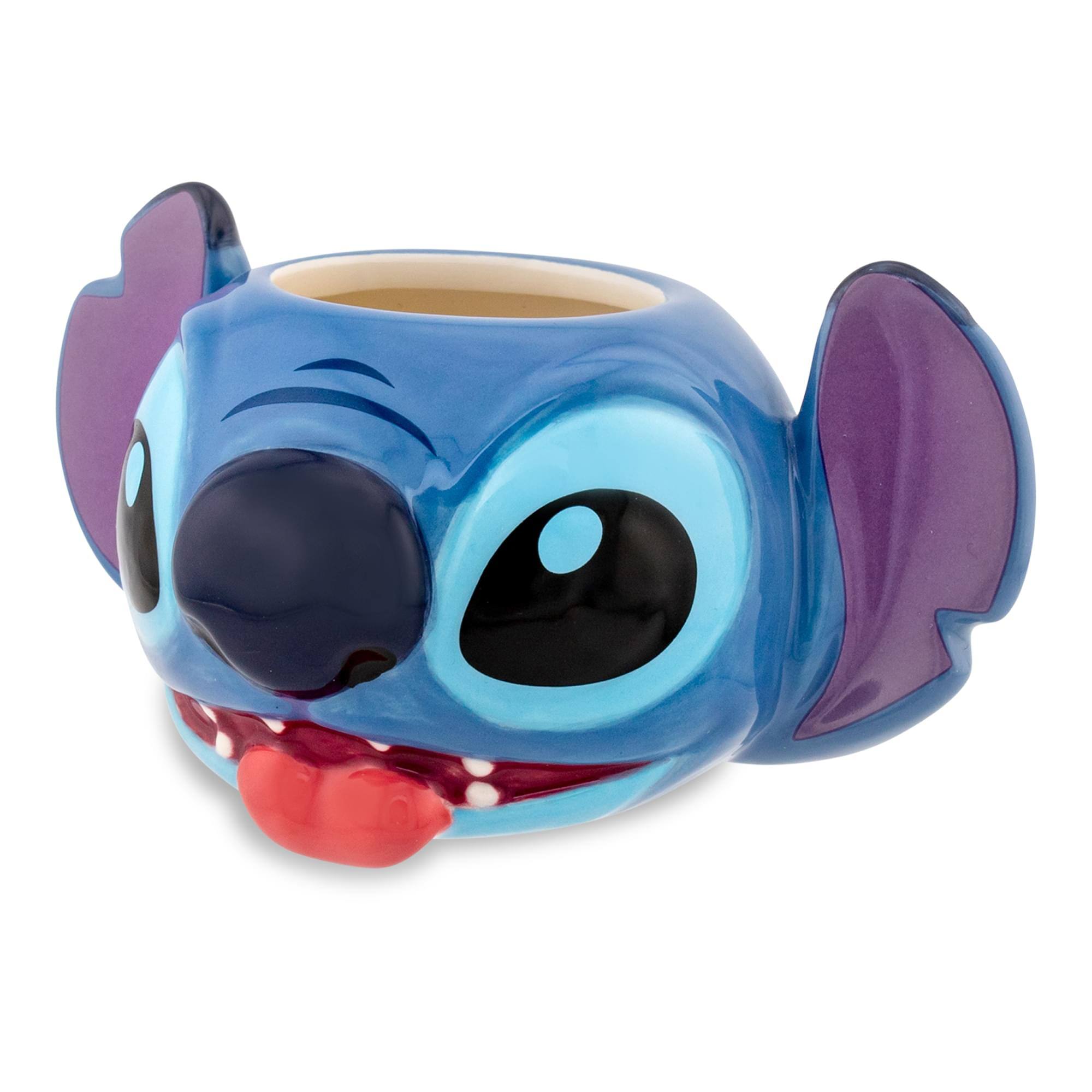 Alt View 1. Silver Buffalo - Disney Stitch 2oz Sculpted Ceramic Mini Cup / Shot Glass - Blue.
