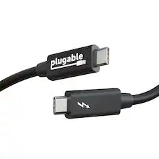 Front. Plugable - Windows Transfer Cable 6.6ft (2m) Bravura Software, TBT 3 / 4 USB4 - Black.