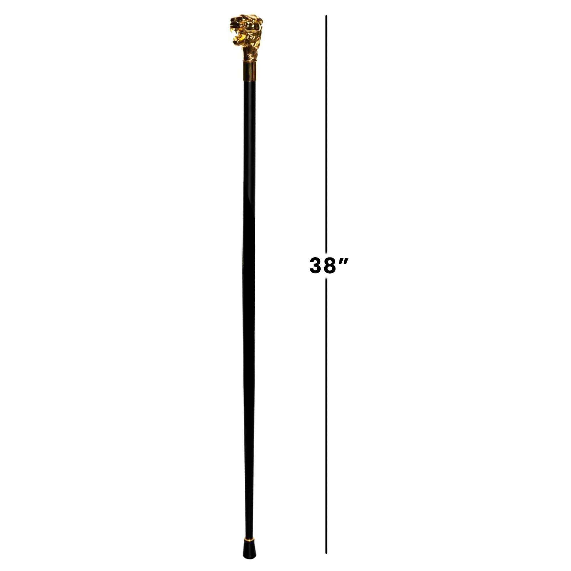 Alt View 2. Underwraps - Deluxe Metal Golden Lion's Head Cane Adult Costume Accessory - Gold.