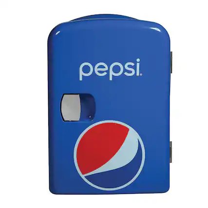 Front. Pepsi - Pepsi Mis133pep 6-can Portable Mini Fridge, Mis133pep, Blue - blue.