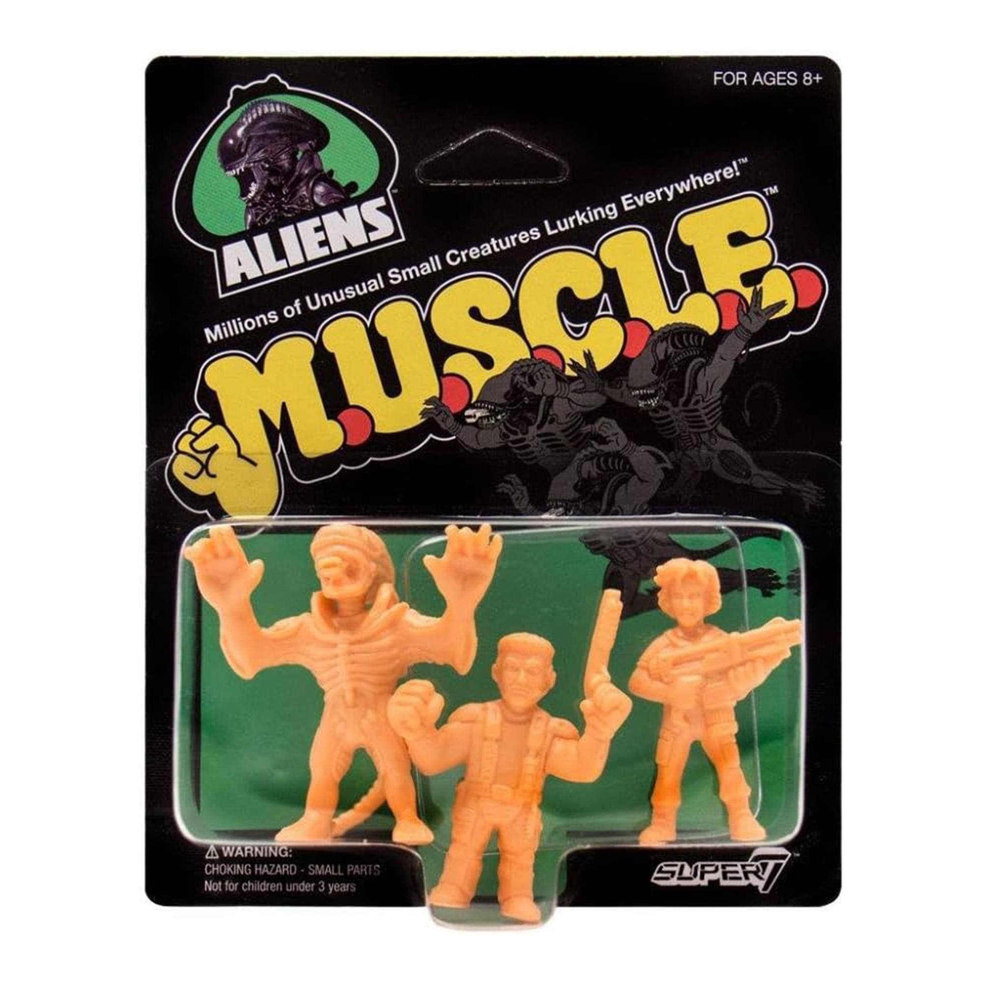 ALIENS  
Millions of Unusual Small Creatures Lurking Everywhere!™  

MUSCLE  

FOR AGES 8+  

WARNING: CHOKING HAZARD - SMALL PARTS  
Not for children under 3 years  

SUPER7