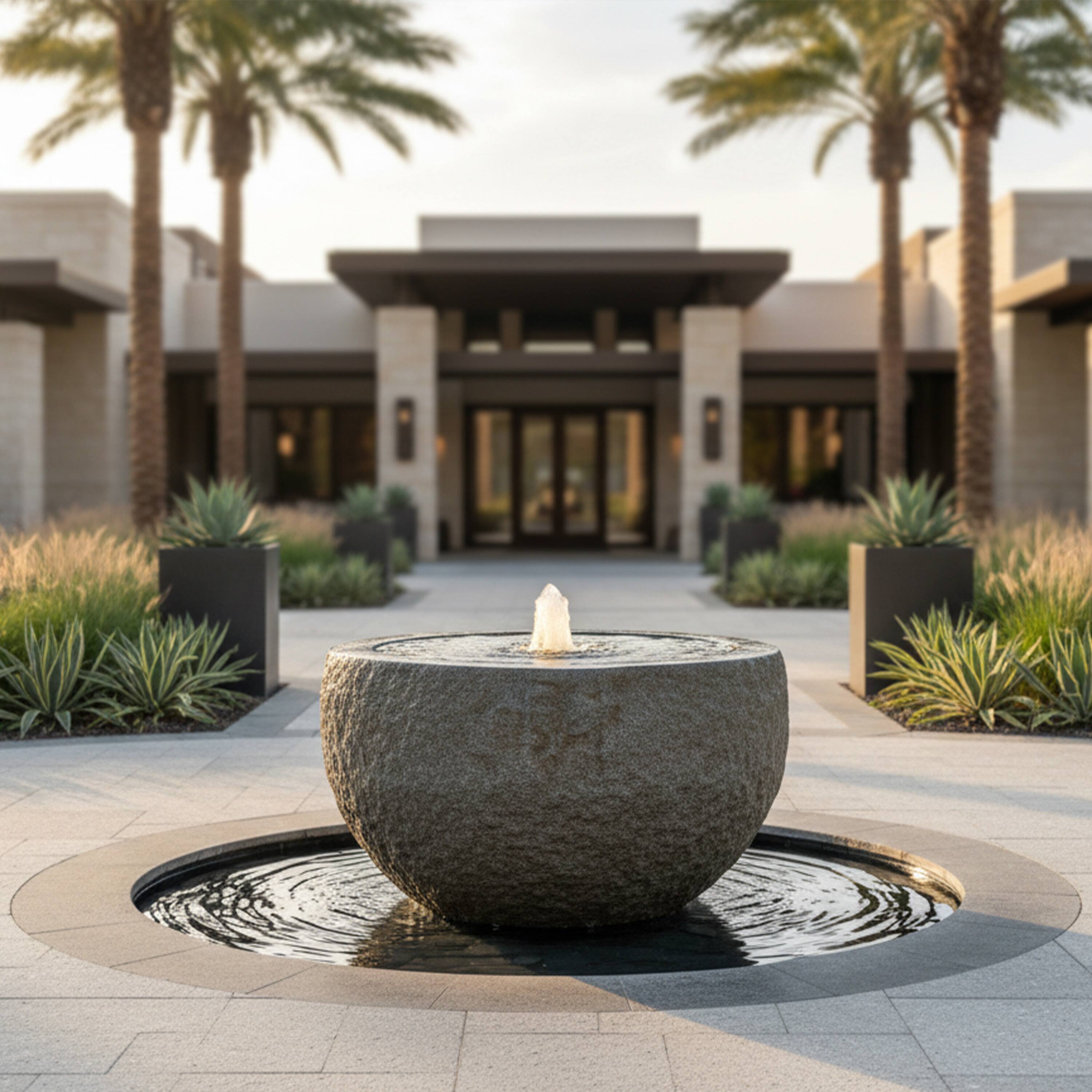 Alt View 9. Sunnydaze - Outdoor Polystone Round Bowl Bubble Fountain - Gray.