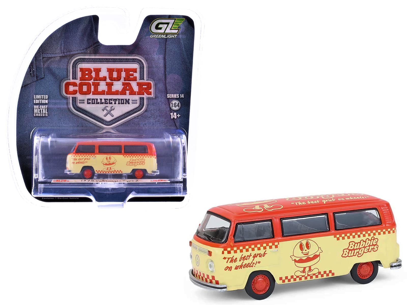 "1975 Volkswagen Type 2 Van ""Bubbie Burgers Food Truck"" Orange and Cream 1/64 Diecast Model Cars by Greenlight" price history on PriceWatchPro