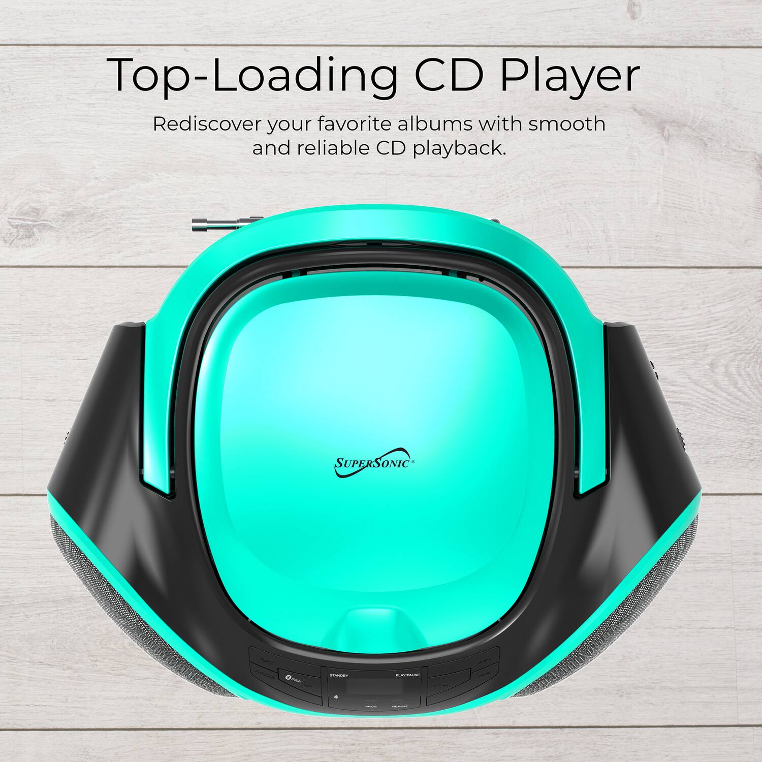 Top-Loading CD Player  
Rediscover your favorite albums with smooth and reliable CD playback.  
SUPERSONIC