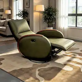 Boyel Living - Power Recliner Single Sofa Chair Electric Adjustable Reclining with 260°Swivel Rocking - Green