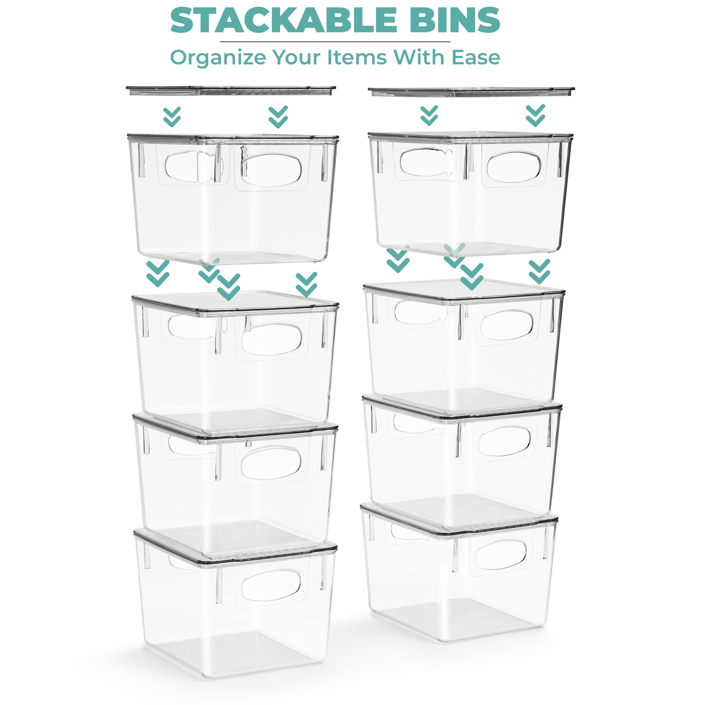 STACKABLE BINS  
Organize Your Items With Ease