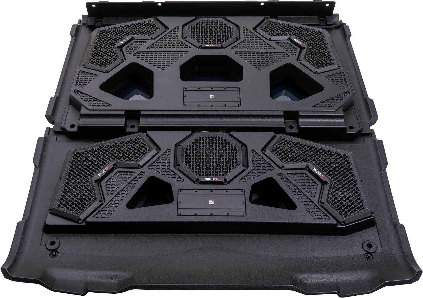 MB Quart - Tuned 14 Speaker Audio Roof with 7 Inch LED Source Unit for Polaris Ranger - Black - Front_Zoom