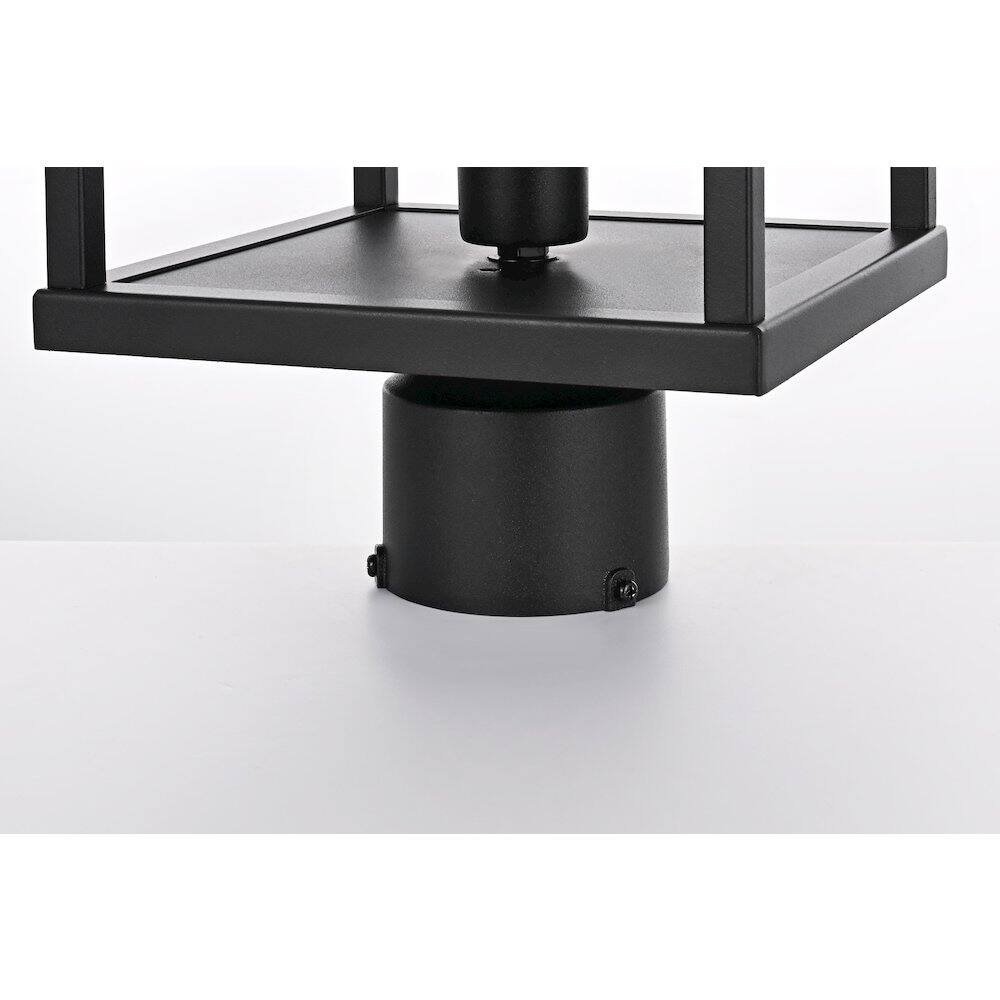 Alt View 1. Elegant Lighting - Zora 21 inch Outdoor Post light in Black - Black And Clear.