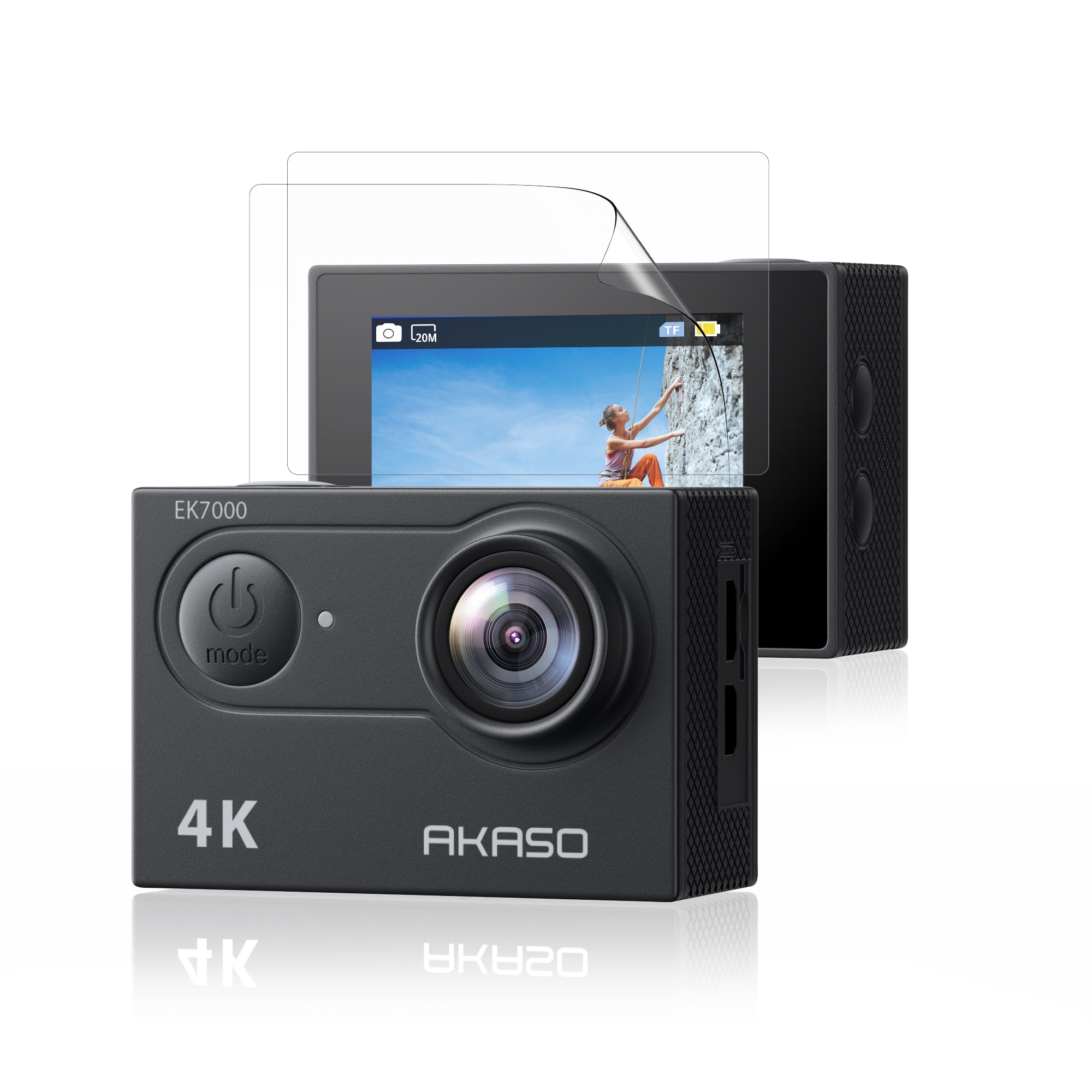 AKASO - EK7000 SE 4K Waterproof Action Camera with Remote - Black - Angle_Zoom
