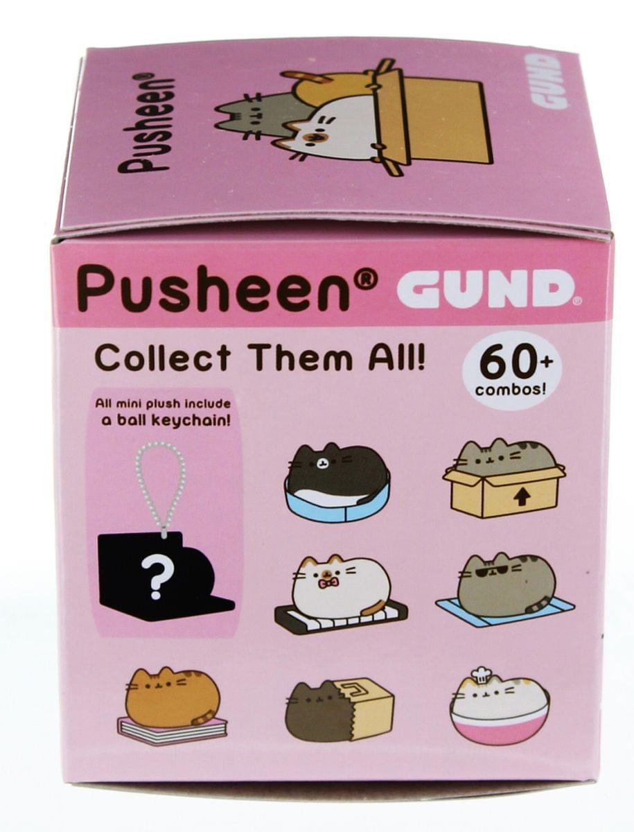 Pusheen!  
GUND Pusheen  
Collect Them All!  
60+ combos!  
All mini plush include a ball keychain!
