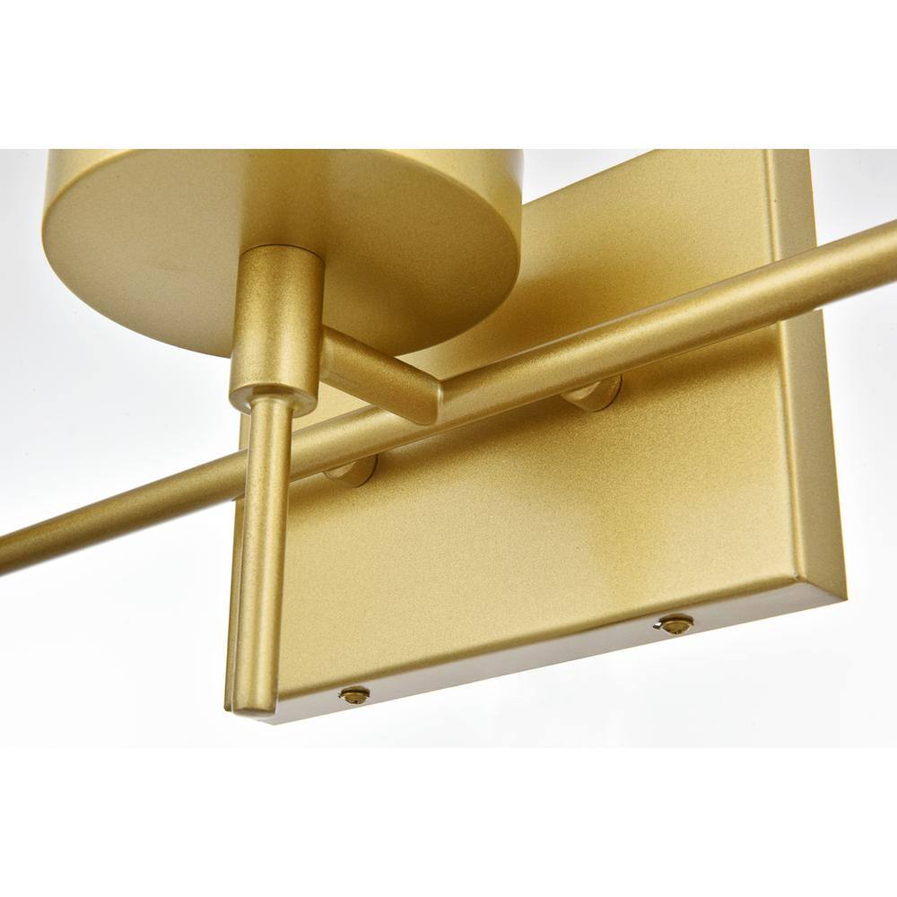 Angle. Living District - Benny 3 light Brass and Clear Bath Sconce - Brass And Clear.