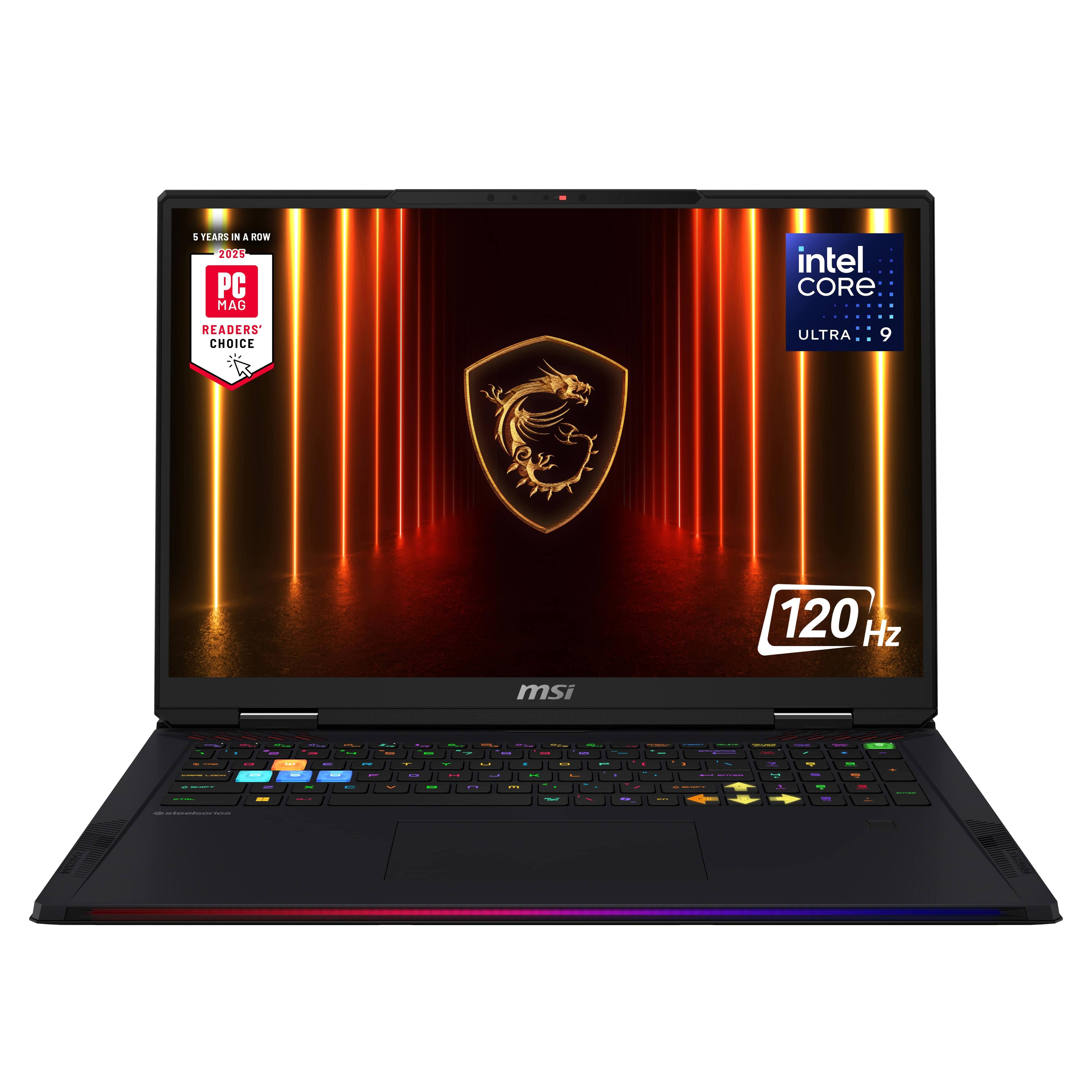 MSI - Raider 18HX AI 18" 120Hz Gaming Laptop UHD+ miniLED - Intel Core Ultra 9 285HX with 64GB Memory - RTX 5080 - 4TB SSD - Core Black, Black