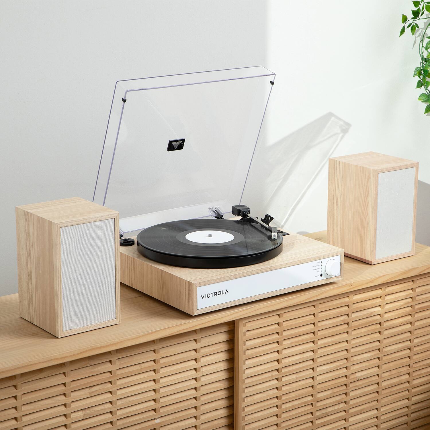 Alt View 13. Victrola - Victrola Harmony Bluetooth Turntable System with Speakers - Natural.