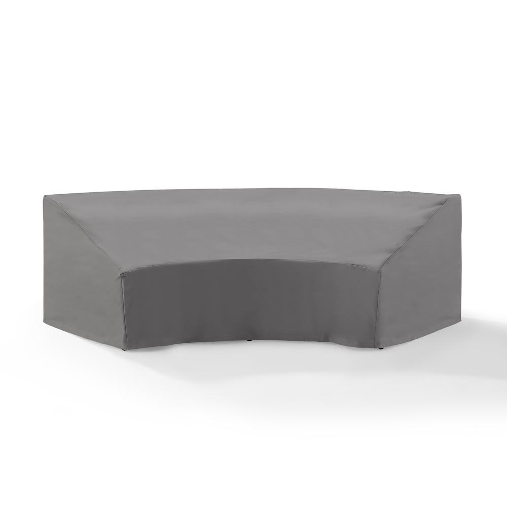 Left. Crosley Furniture - Catalina Round Outdoor Sectional Sofa Furniture Cover - Gray.