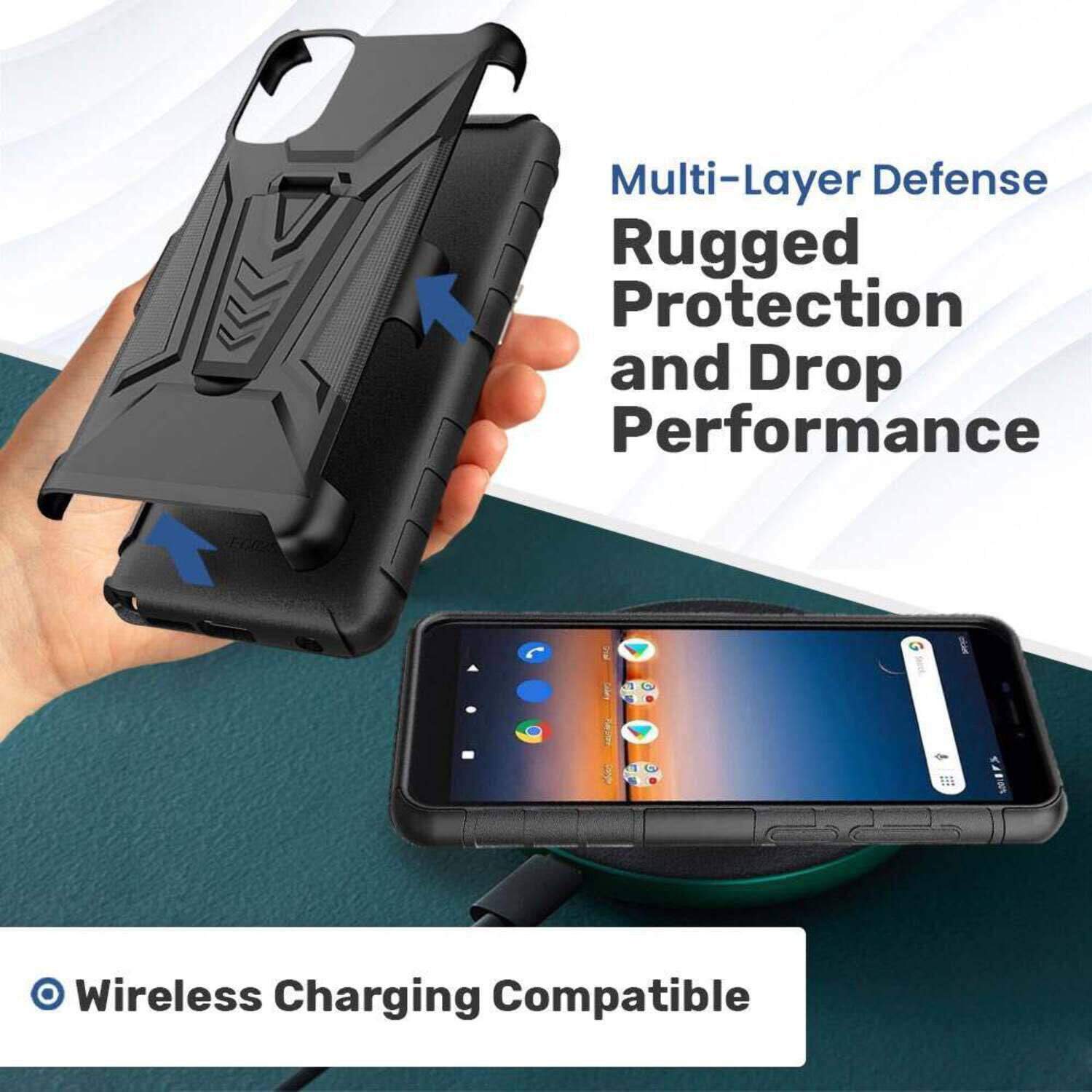 Multi-Layer Defense  
Rugged Protection and Drop Performance  
Wireless Charging Compatible