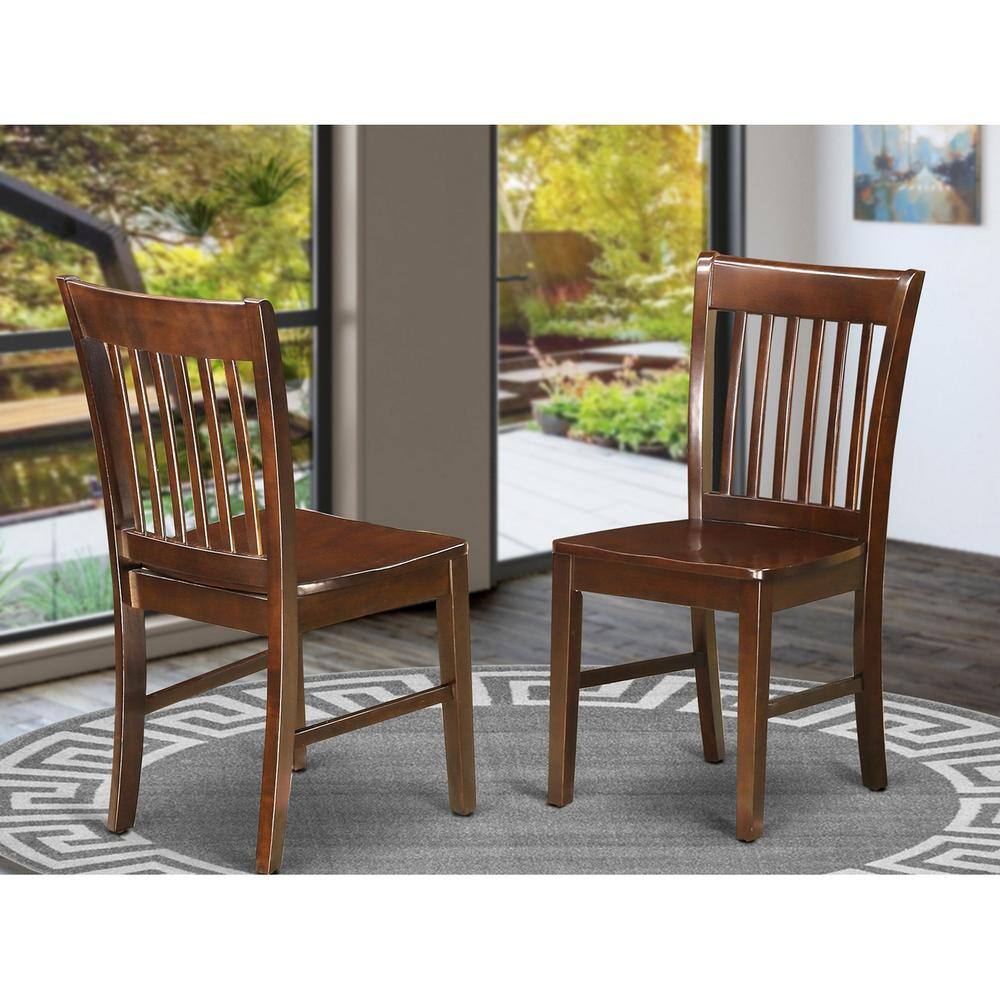 Left. East West Furniture - East West Furniture - ESNF3-MAH-W - 3-Pc Dining Room Table Set - 2 Wooden Dining Chairs and 1 Kitchen Dining Table - Mahogany.