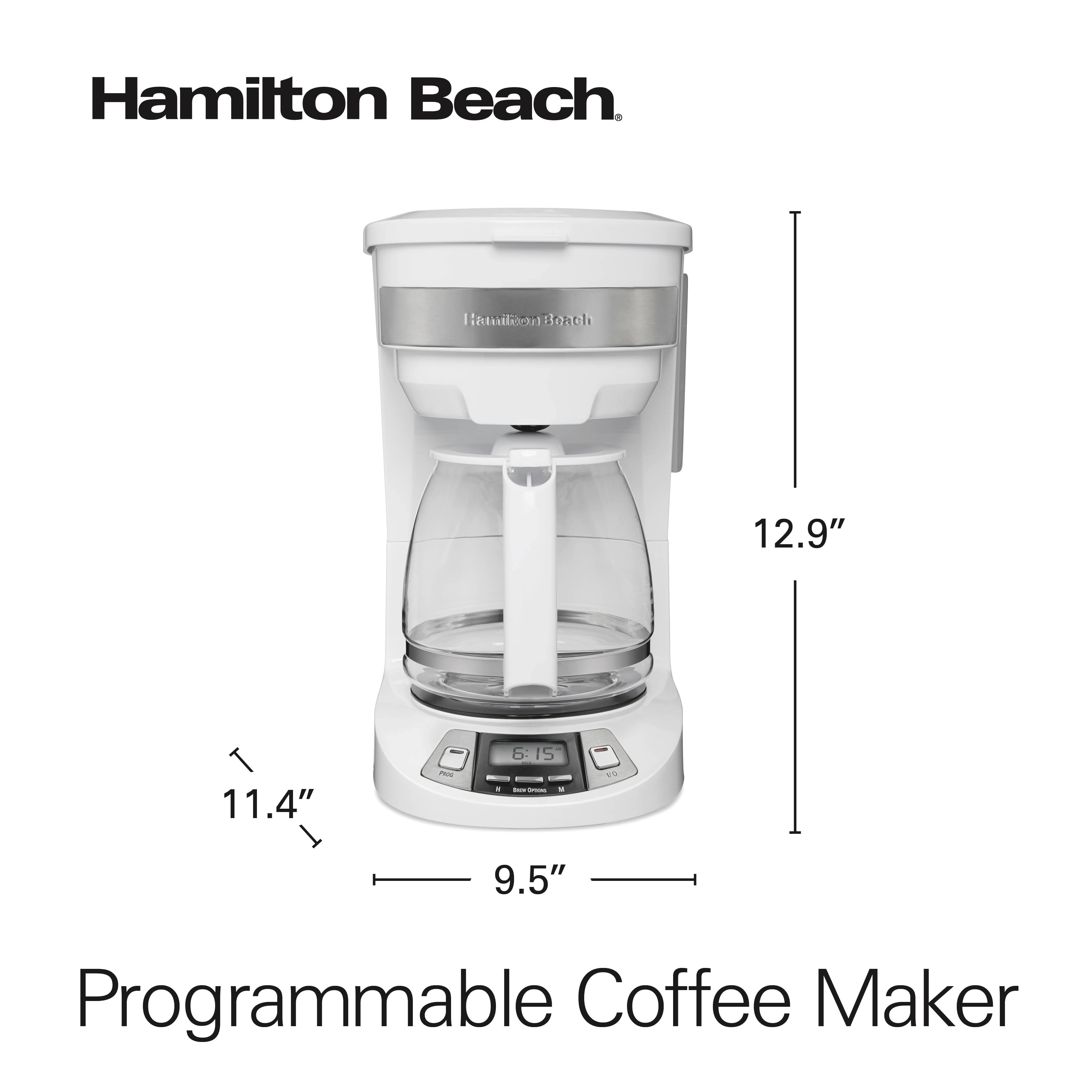 Hamilton Beach
Programmable Coffee Maker
12.9"
11.4"
9.5"