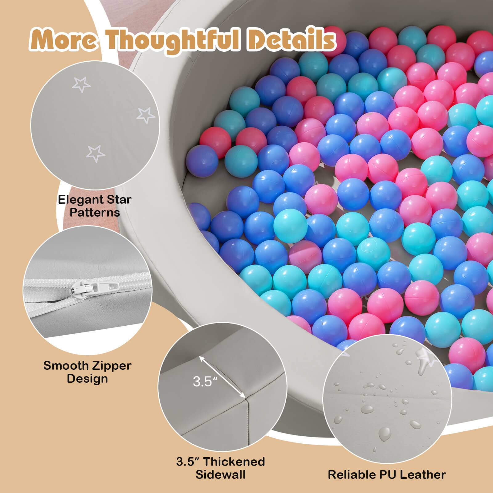 More Thoughtful Details

- Elegant Star Patterns
- Smooth Zipper Design
- 3.5" Thickened Sidewall
- Reliable PU Leather