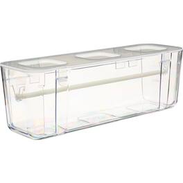 Deflecto - Ribbon Dispenser 4.40" x 13.30" x 4.20" Desktop Lid Portable Stackable Wall Mountable Polypropylene - Clear