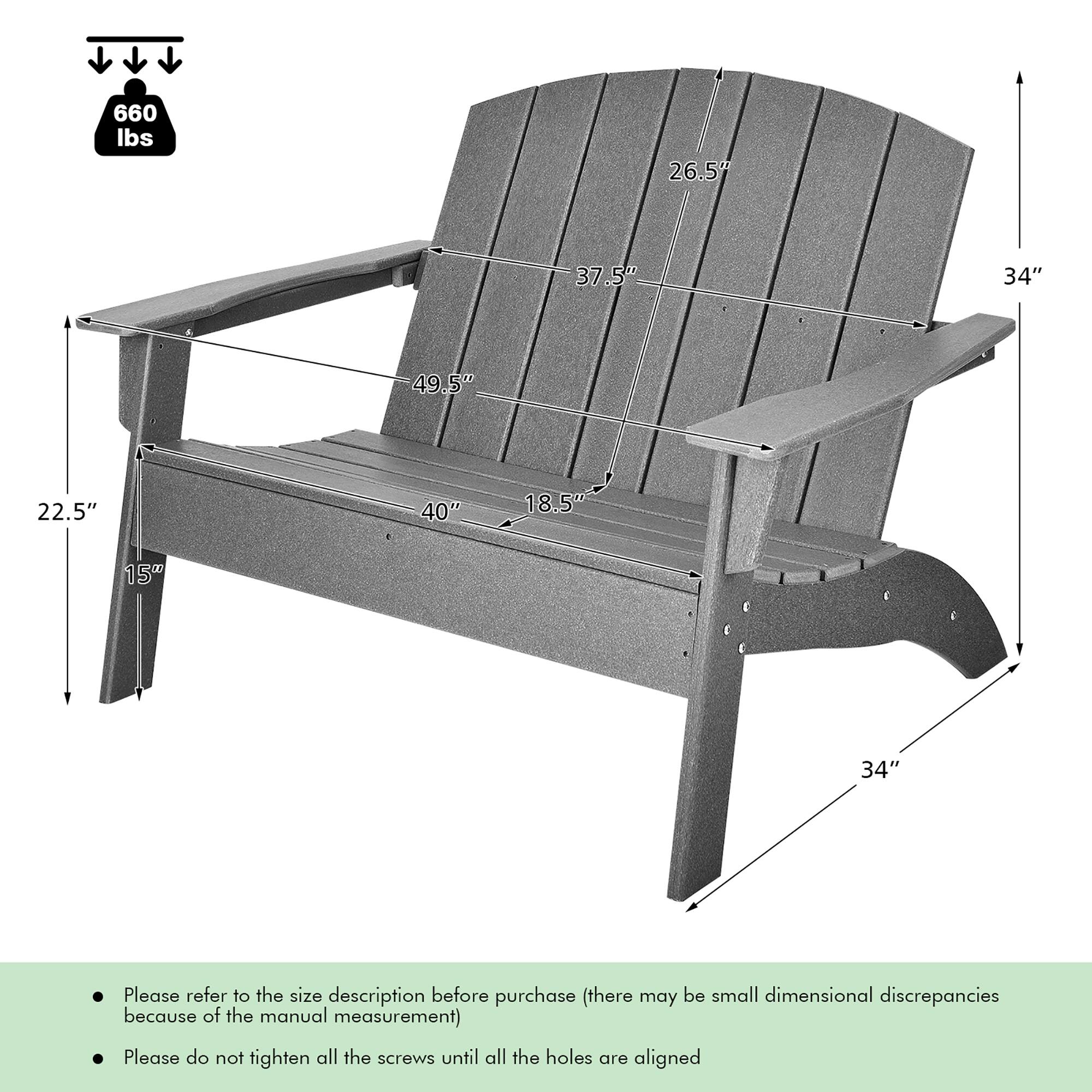 660 lbs  
26.5"  
37.5"  
34"  
49.5"  
22.5"  
40"  
18.5"  
150  
34"  

Please refer to the size description before purchase (there may be small dimensional discrepancies because of the manual measurement)  
Please do not tighten all the screws until all the holes are aligned