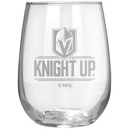 Great American Products - Vegas Golden Knights Etched 17oz. Rally Cry Stemless Wine Glass - Multicolor