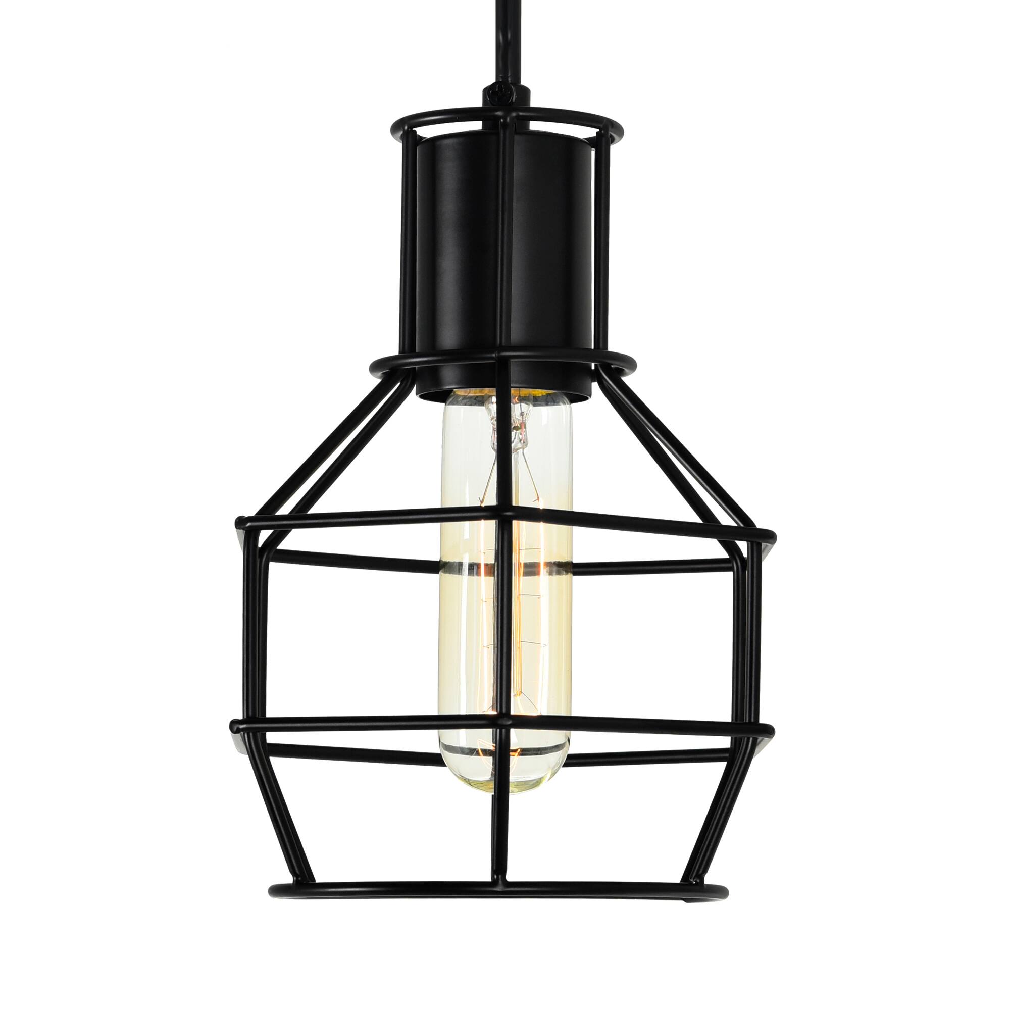Alt View 2. CWI Lighting - Secure 1 Light Down Mini Pendant With Black Finish - Black.