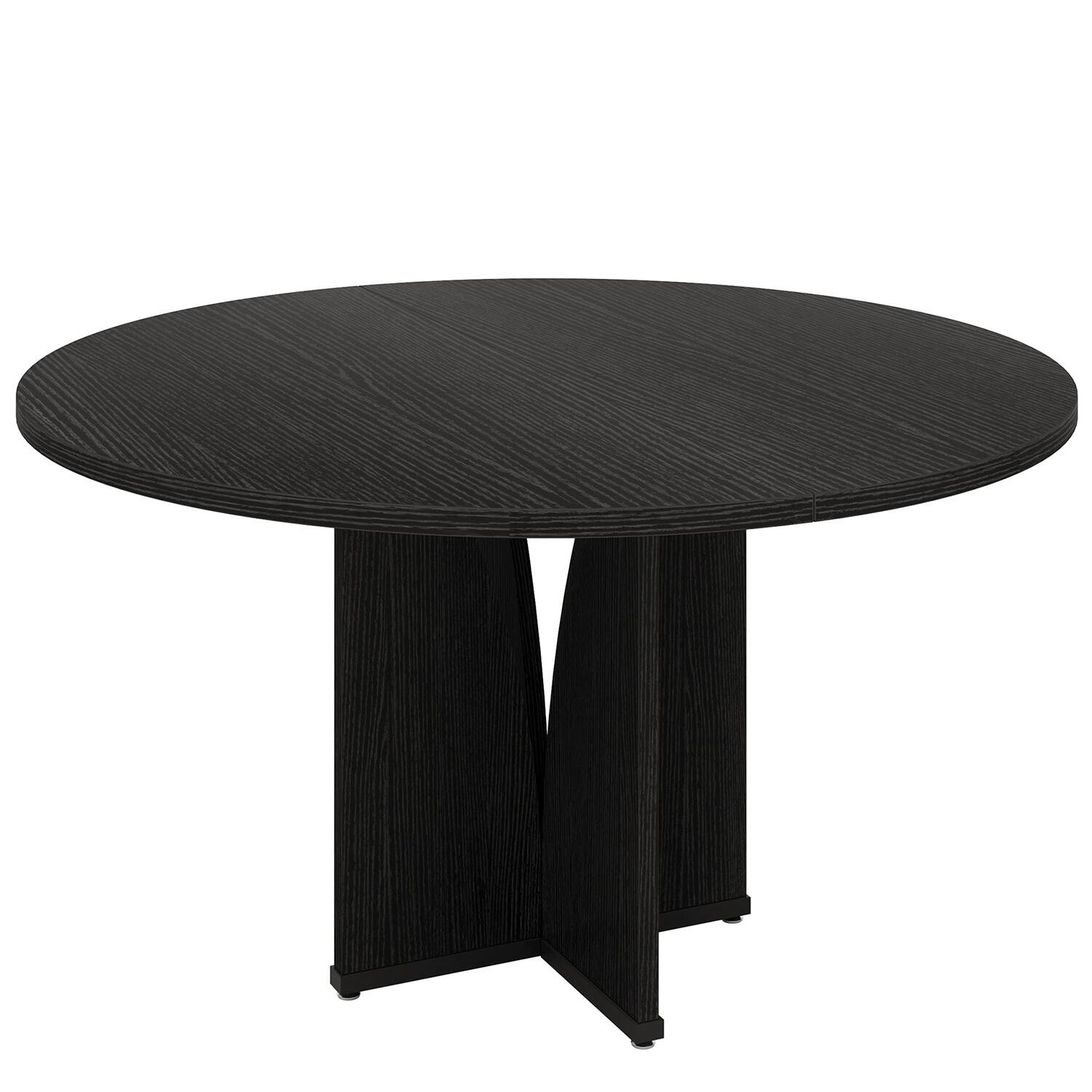 Alt View 4. Tribesigns - Office Meeting Table with Engineered Wood Construction, for Meetings and Collaborative Office Work - Light Brown.