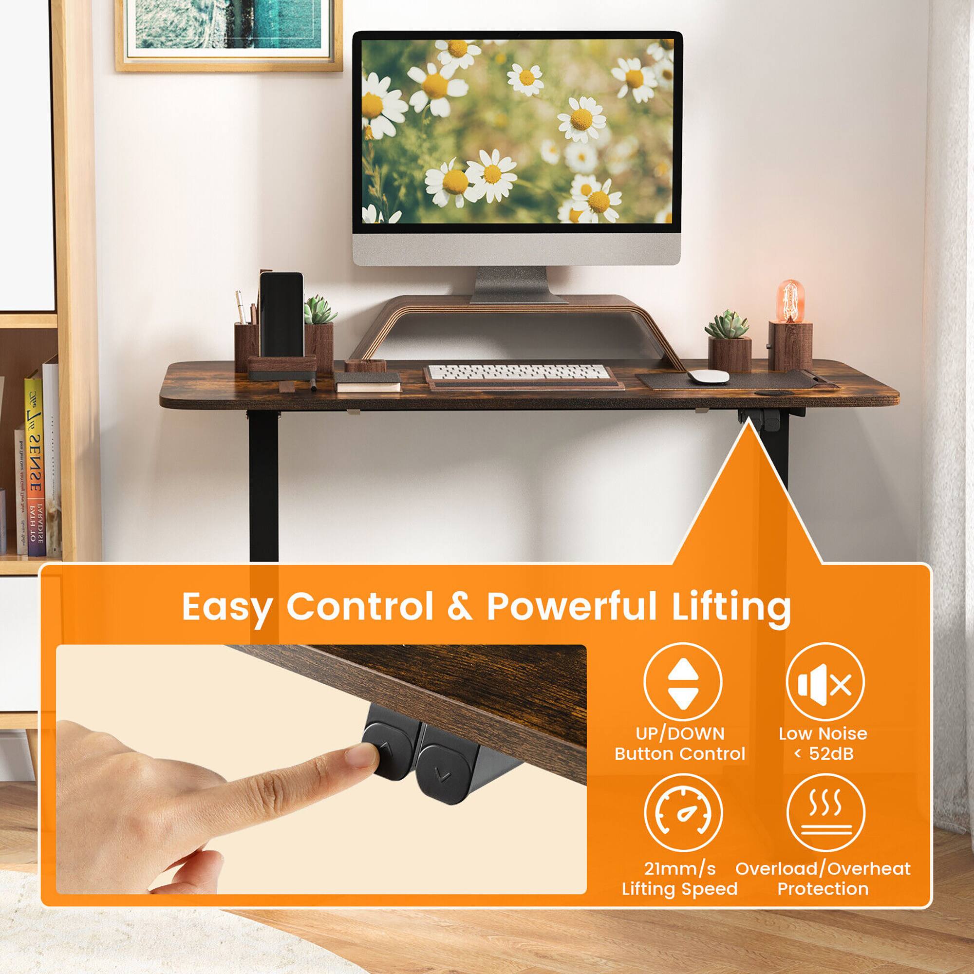 Easy Control & Powerful Lifting
UP/DOWN Button Control
Low Noise 52dB
21mm/s Lifting Speed
Overload/Overheat Protection