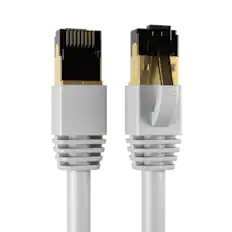 Front. Cables Direct Online - Cat8 Ethernet Cable 7FT, 40Gbps High-Speed RJ45 Shielded Copper Cord for Router, PC & Gaming - Gray.