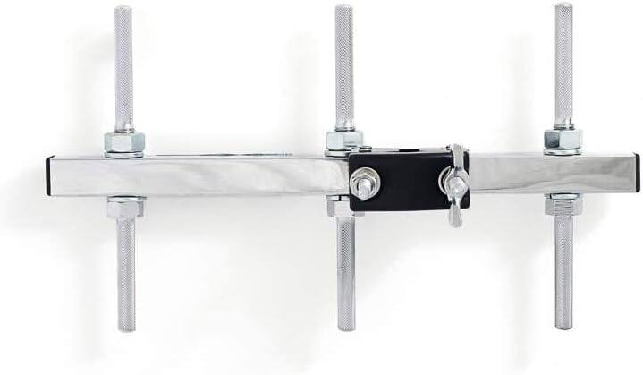 Left. Gibraltar Hardware - 3 Post Accessory Mount Clamp, 12" Percussion Mounting Bar, Includes Three 9.5mm Knurled Posts.