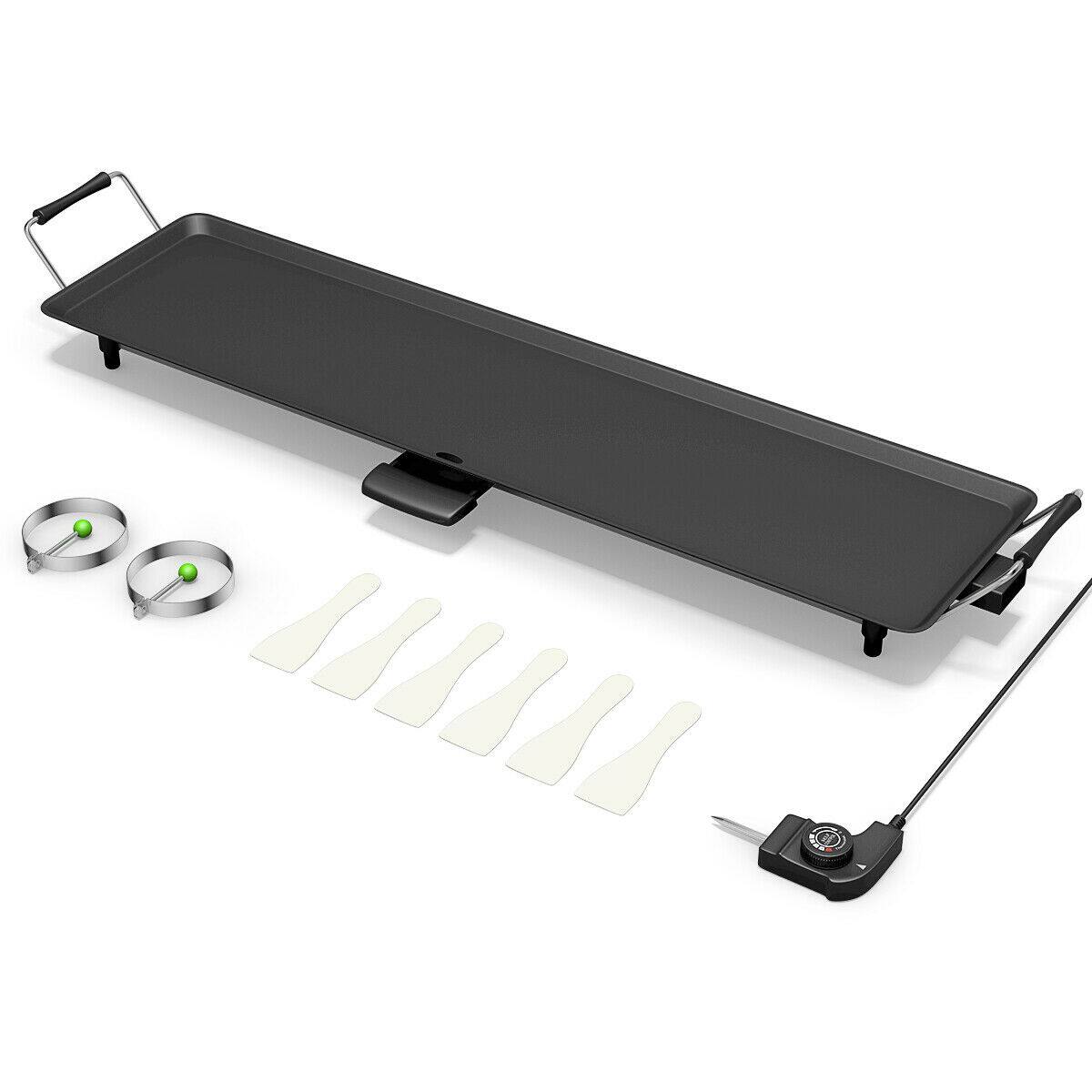 Alt View 18. Costway - Electric Teppanyaki Table Top Grill Griddle BBQ Barbecue Nonstick Camping - Black.