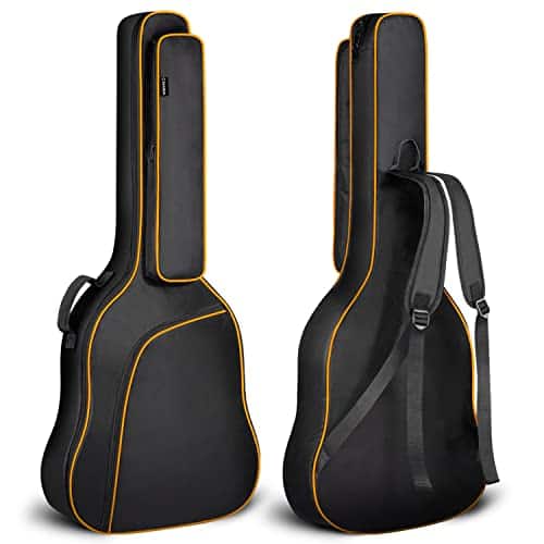 CAHAYA - 44 Inch Guitar Bag for Dreadnought and Jumbo Orange Line Gig Bag 0.47in Thick Padding Water Resistent CY0285