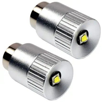 Front. HQRP - 2-Pack 300 lm 3 W LED Upgrade Bulbs for MagLight 2D 3D 2C 3C Flashlights.