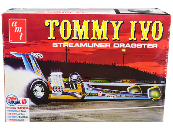 TOMMY IVO
STREAMLINER DRAGSTER
TF 7707
Retro DELUXE
SPECIAL FEATURES
- RETOOLDED Body Panels
- ALL-NEW Decal Sheet
- PAD-PRINTED Drag Slicks
- VINTAGE Packaging
CRAGAR
VHT
TOMMY IVO
HONEST CHARLEY
WYNN'S
NEW!
4
H885