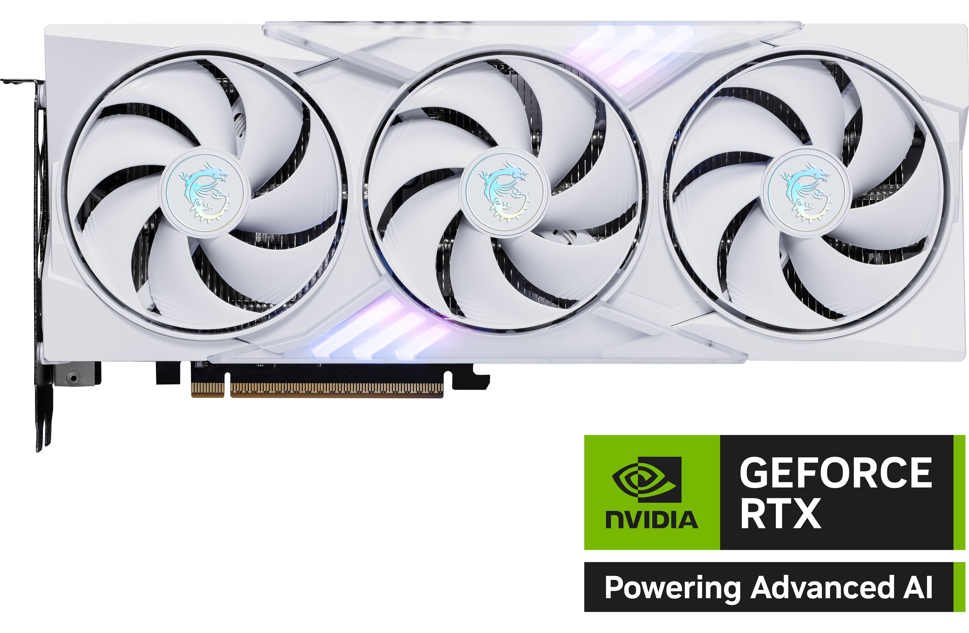 The text on the image reads "GEFORCE NVIDIA RTX Powering Advanced AI."