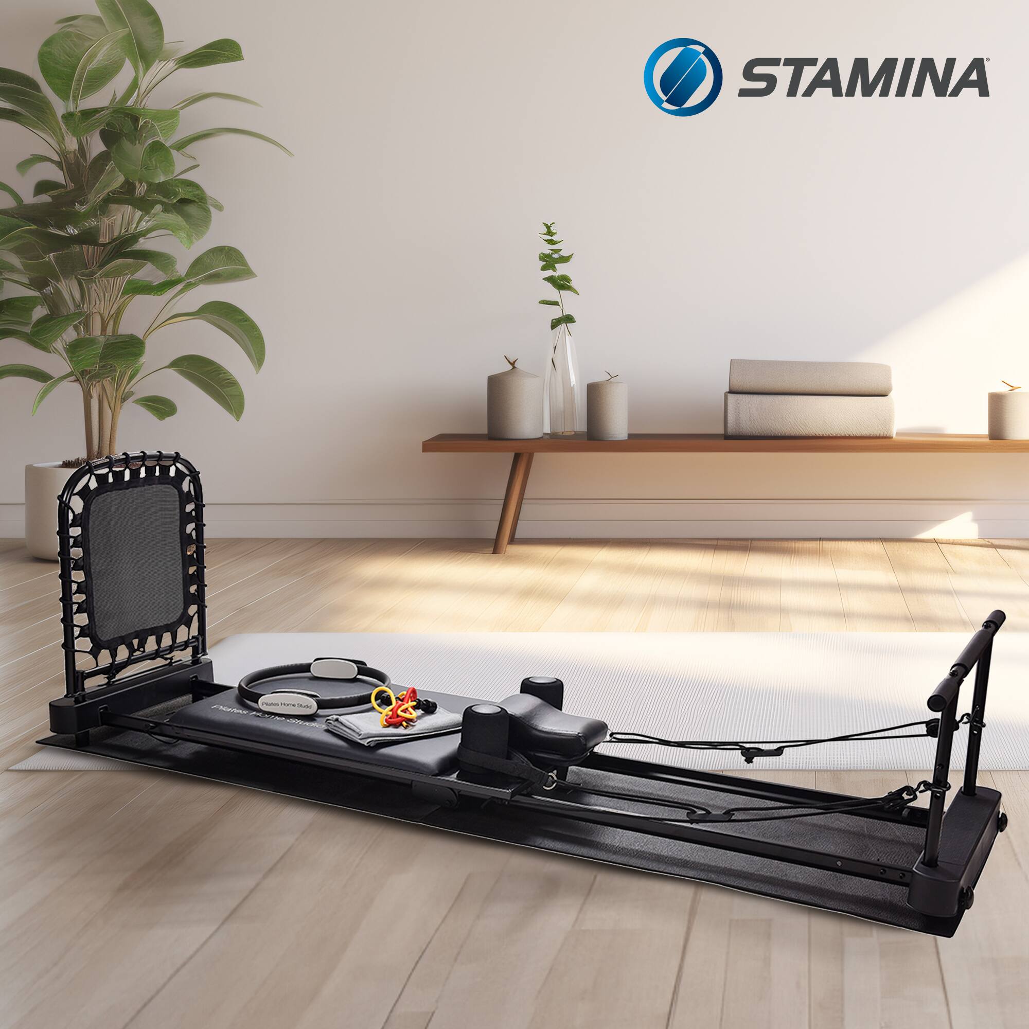 Alt View 3. Stamina Products - Stamina Products Pilates Home Studio, Complete Workout System for Fitness, Black - Black.
