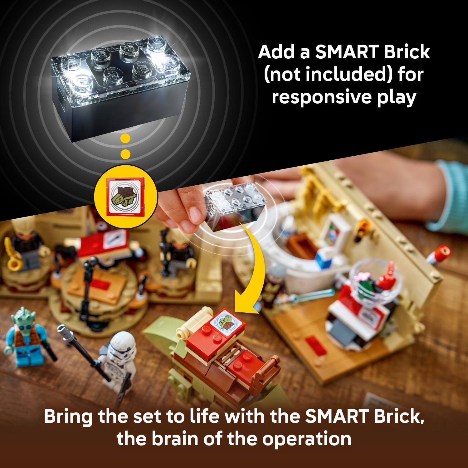 Add a SMART Brick (not included) for responsive play

Bring the set to life with the SMART Brick, the brain of the operation