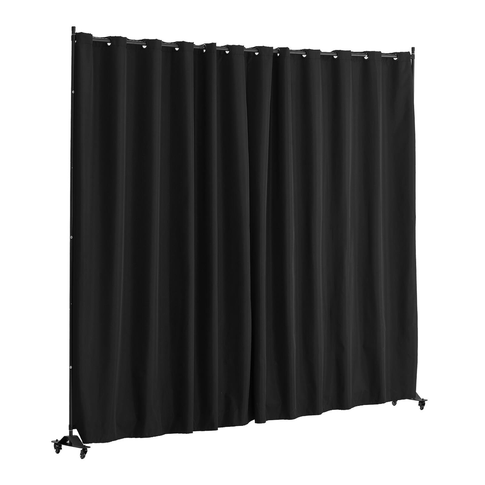 Alt View 5. VEVOR - Room Divider, Portable Panel Room Divider with Wheels Curtain Divider Stand, Freestanding Room Divider Privacy Screen - Black.